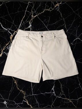 Ava & Viv Cream High Rise Denim Shorts Plus Size 17 Target Exclusive Minimalist
